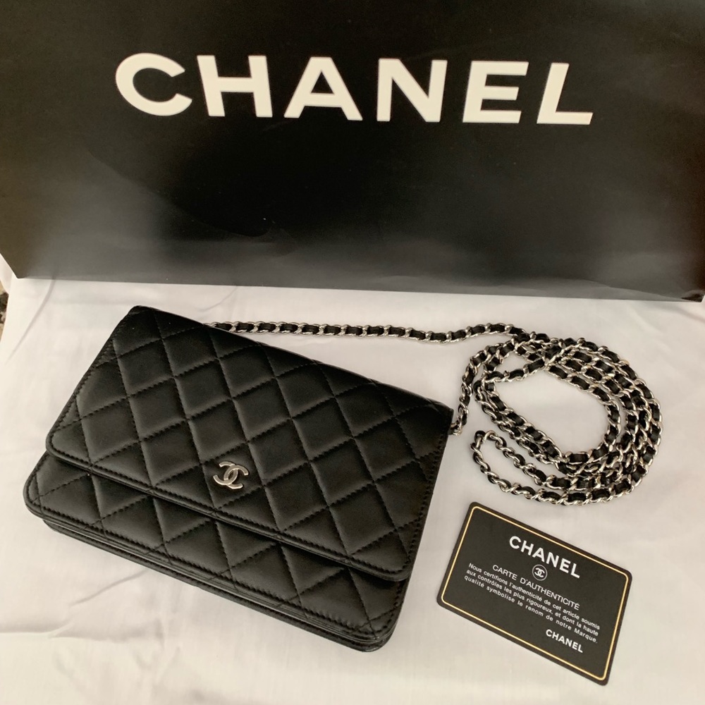 Authentic Chanel Lambskin Wallet on Chain